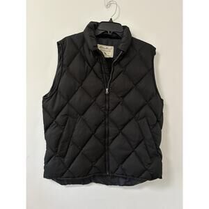 Eddie Bauer Goose Down Quilted‎ Diamond Puffer Vest Black Size Medium Women's